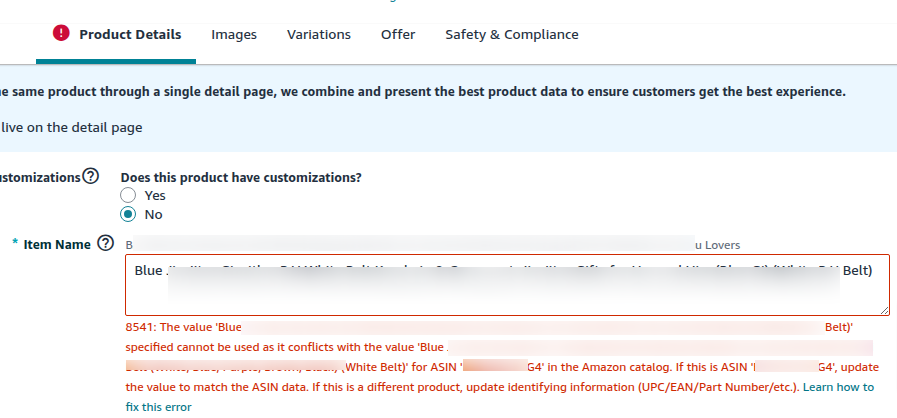 8541 error amazon