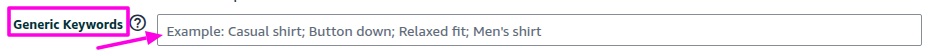 Amazon generic Keywords