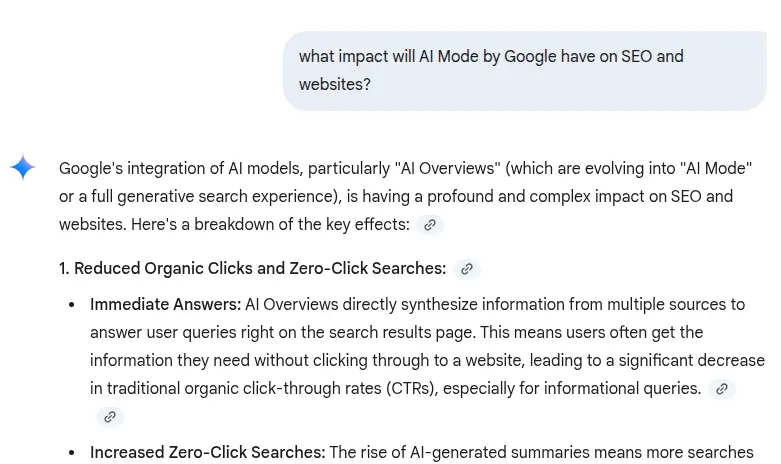 Google AI Mode and SEO