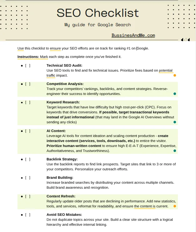 SEO Checklist